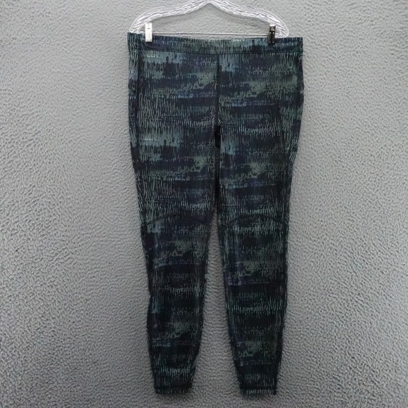 DSG Other - DSG Mens Run Tight XL Teal Black Abstract Print Media Pocket Baselayer NEW